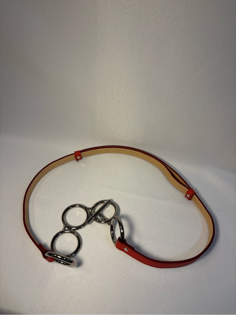 Red Leather Circle-Link Belt